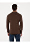 Brown Slim Fit Cotton Blend Polo Collar Knit Sweater 50318949-Vr029 - 5