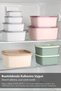 Set of 20 Striped Square Storage Containers - Microwave Safe Food Containers 1.35L 0.85L 0.5L 0.3L Green - 4