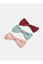 Set of 3 - Striped Satin Bow Hair Clip