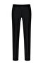 Black Regular Fit Fabric Trousers with Side Pockets