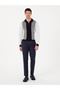 Navy Blue Slim Fit Cotton Blend Zippered Polo Collar Knitwear Sweater 50318975-Vr033 - 4