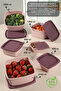 Set of 18 Striped Square Storage Containers - Microwave Safe Organizer Food Container 6 Sizes Pink - 2