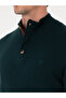 Dark Green Regular Fit Wool Blend Buttoned Collar Knitwear Sweater 50311895-Vr079 - 7