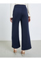 Women Navy Blue Wide Leg Trousers - 4