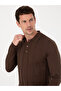 Brown Slim Fit Cotton Blend Polo Collar Knit Sweater 50318949-Vr029 - 2