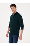Dark Green Regular Fit Wool Blend Buttoned Collar Knitwear Sweater 50311895-Vr079 - 3