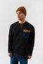 Tan Denim Sweatshirt with Pocket Detail - 2
