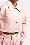 Women's Powder Color 6S6-20 Crop Fit Floral Embroidery Patterned Special Design Denim Jacket - 3