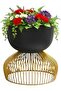 Metal Plant Stand with Pot – Gold & Black Mild Steel Indoor Planter