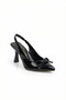 Soleil Ruban Classique Women's Pointed Toe Slingback Heeled Shoes - 5