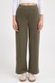 Women's Relax Fit Comfortable Cut Modal Fabric High Waist Wide Leg Dark Khaki Trousers - 3