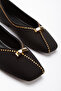 Gold Buckle Zimba Detail Style Ballet Flats