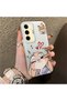 Samsung Galaxy S24 Fe Compatible Heart-Themed Fox and Rabbit Printed Case, Matching Cover for Friends and Couples