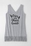 Women's V-Neck Enjoy Printed Tassels Slim Gray Beach Dress