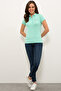 Women's Mint Basic Polo Collar T-Shirt 50234714-Vr090 - 4