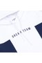 Girl's Long Sleeve Thin T-Shirt - Skirt Bottom - Top Set - 25013 - White - Navy Blue - 4