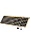 JOYACCESS Black Gold Wireless Keyboard with Low-Profile Keys - 2.4GHz Full-Sized, Windows, Quiet, Er