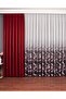 Aura Marble Digital Printing Dense Pleated Modern Tulle Curtain-Burgundy