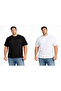 Men's Battle Size Cotton Lycra Zero Collar Basic T-Shirt - 2