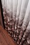 Aura Marble Digital Printing Tight Pleated Modern Tulle Curtain-Brown - 3
