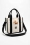 Women's Hand and Shoulder Bag with Teddy Bear Accessories - 2