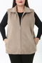 Women's Beige Cashmere Plus Size Vest - 6