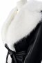 Short Leather Coat with Fur Detail - 4