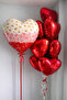 Valentine's Day Rose Patterned Heart Foil Balloon Set Red Foil Heart Balloon Romantic Room Decoration