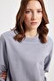 Women's Oversized Wide Cut 100% Cotton 2 Thread Crew Neck Light Gray Sweatshirt
