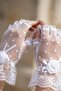 Bridal Short Finger Tulle Gloves – Elegant Accessory with Roses and Lace for Wedding Ceremony - 2