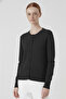 Dark Gray Crew Neck Buttoned Women's Cardigan
