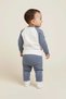 Blue Baby Boy Pajama Set 100% Cotton Anti-Sweat Soft Textured Top and Bottom Home Wear Set - 4