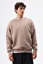 Basic Oversized Washable Sweatshirt Brown - 4