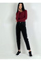 Women's Black Mom Flared Leg Jeans Casual Pants Jeans - 2