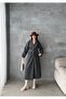 Double-Breasted Neck Belted, Buttoned, Lined Melton Coat - 6