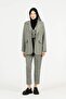 Suit Woven Thick Belt Detailed Carrot Trousers - 2