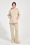 Maternity Stretchy Abdominal Band Adjustable Waist Hooded Nursing Details Wide Leg Sweatpants Set