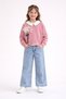 Pink Floral Detailed Badili Shirt Girl's 3-Piece Top and Bottom Set 23530 - 2