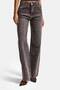 Women's Stone-Embellished Coffee T-4s6-179 Straight Fit Full Shiny Stone-Embellished Special Design Denim Jean - 5