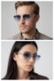 Eoh5005 C2 Blue Gradient Ultra Light Metal Cat Eye Unisex Sunglasses - 2