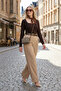 Regular Fit High Waist Straight Leg Trousers Women's Pants 6923875