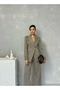 Buttoned Sleeve, Front Veer Detail, Lined Jacket and Trousers Set