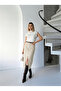 Linen Skirt with Cut-Out Hem and Front Slit - 4