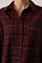 Women's Plaid Oversized Women's Burgundy Shirt 34507 - 3