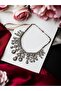 Zircon Stone Water Drop Engagement Henna Wedding Choker - 4