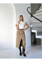 Linen Skirt with Cut-Out Hem and Front Slit