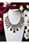 Zircon Stone Water Drop Engagement Henna Wedding Choker - 2