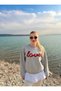 Gray Love Embroidered Sweatshirt - 6