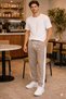 Men's Mink Striped Sweatpants Lace-Up Baggy Relaxed Fit Casual Sports Trousers