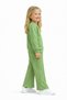 Crew Neck Bowknot Detailed Green Color Girls' Tracksuit Set - 2